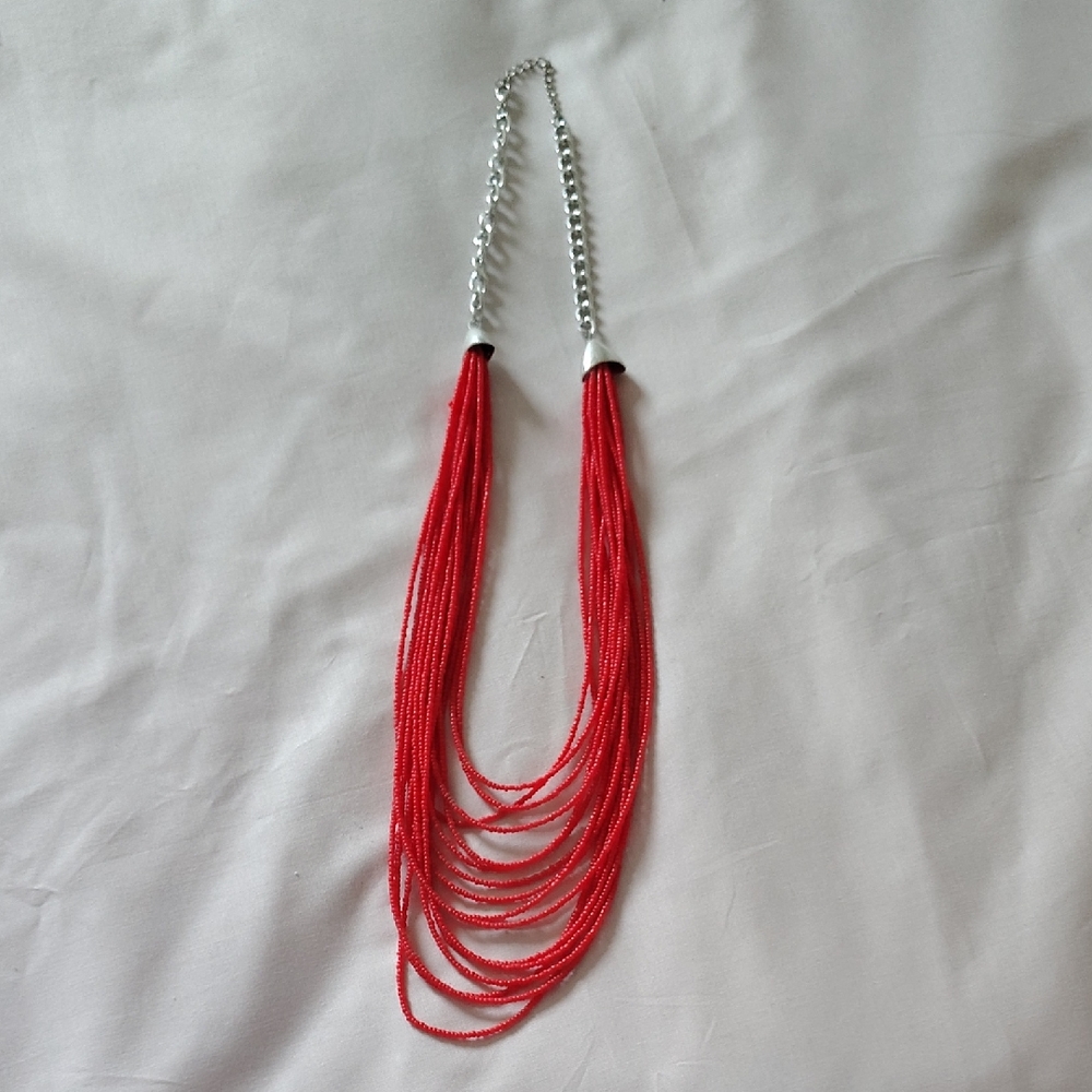 Elegant Red Beaded Necklace